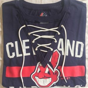 SOLD. Cleveland Indians Lace Up Tee - XS